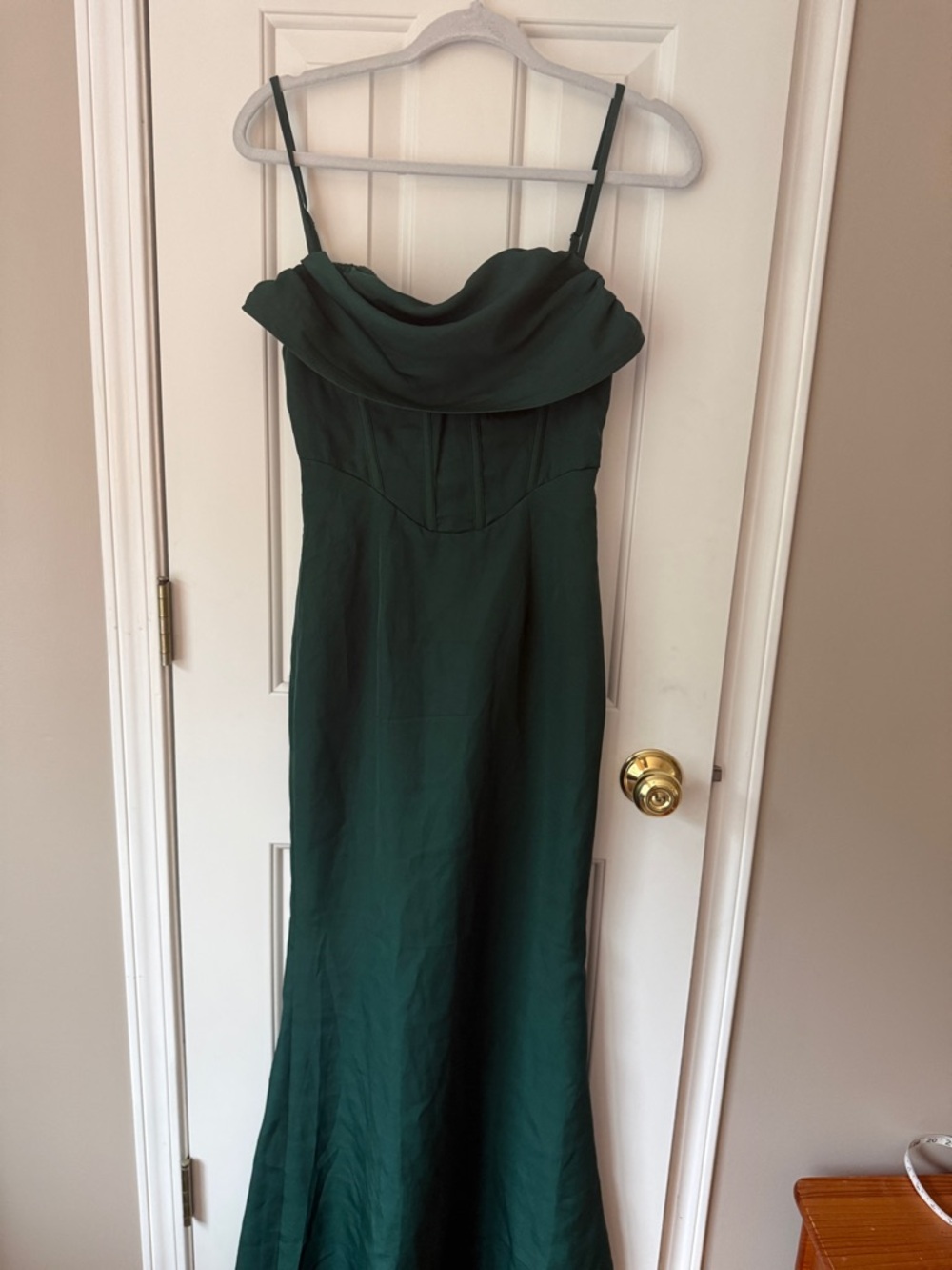 PrettyLittleThing Dark Green Cowl Neck Maxi Dress